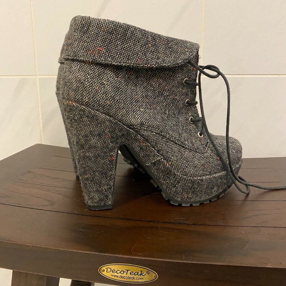 Grey and Black Short Boots